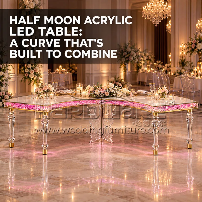 Half Moon Acrylic LED Table